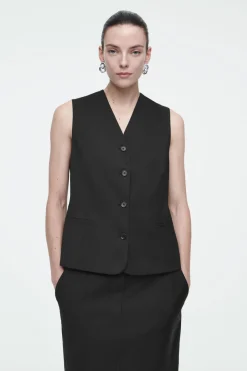 Best COS TAILORED WOOL VEST BLACK