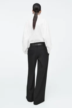 Outlet COS TAILORED WOOL-BLEND TWILL PANTS BLACK