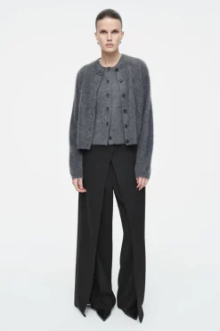 Best COS TAILORED WRAP-FRONT PANTS BLACK