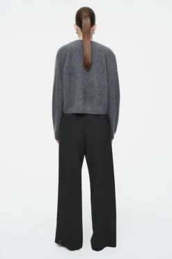 Best COS TAILORED WRAP-FRONT PANTS BLACK