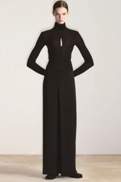 Best COS TAILORED WRAP-FRONT PANTS BLACK