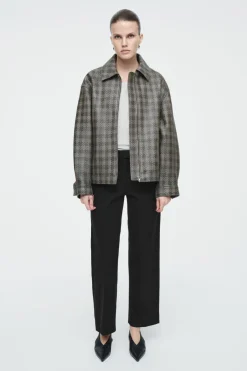 New COS TAPERED COTTON PANTS BLACK