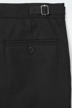 New COS TAPERED COTTON PANTS BLACK