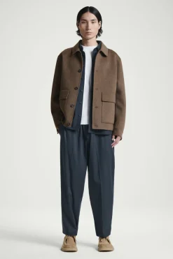 Outlet COS TAPERED ELASTICATED PANTS NAVY