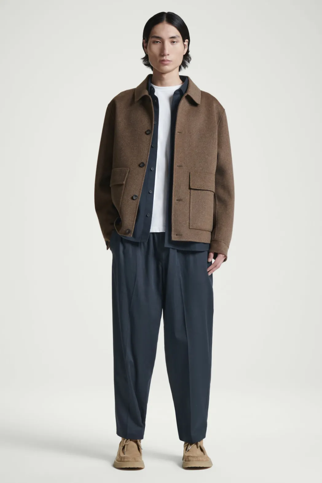 Outlet COS TAPERED ELASTICATED PANTS NAVY