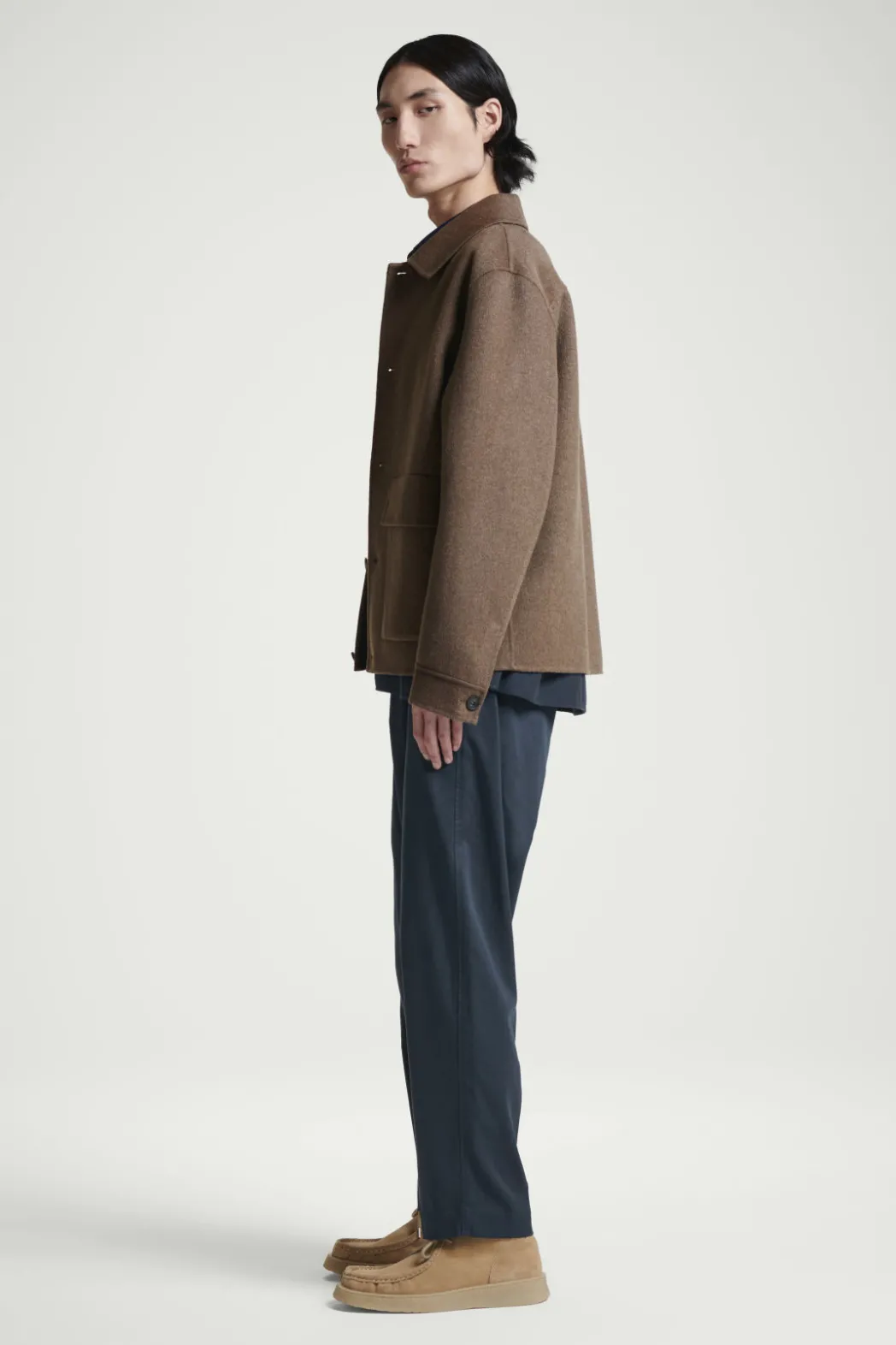 Outlet COS TAPERED ELASTICATED PANTS NAVY