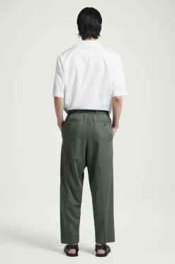 COS TAPERED ELASTICATED PANTS GREEN