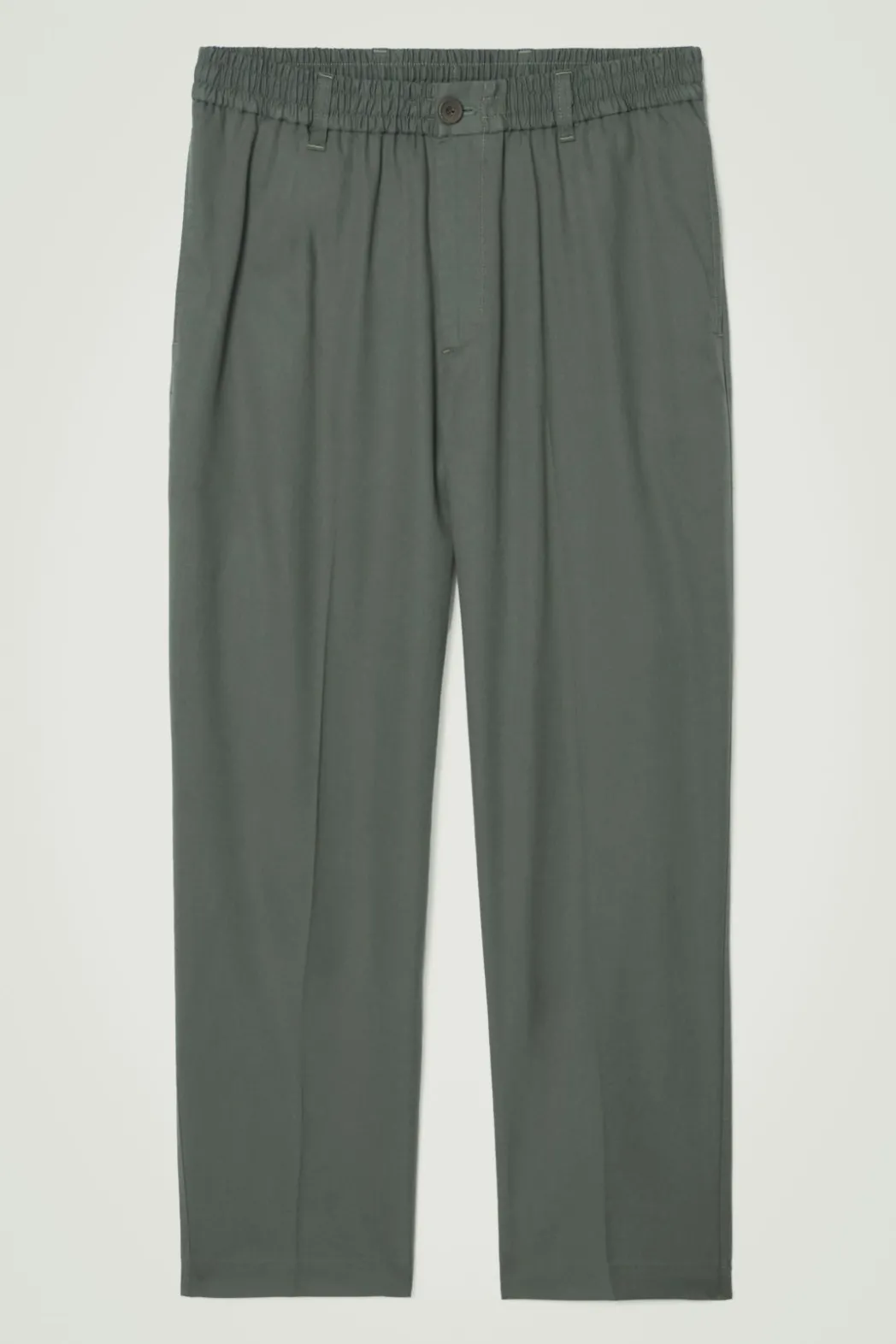 COS TAPERED ELASTICATED PANTS GREEN