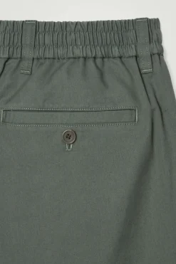 COS TAPERED ELASTICATED PANTS GREEN