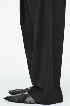 Sale COS TASSELED LEATHER SLINGBACK BALLET FLATS BLACK