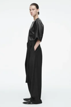 Sale COS TASSELED LEATHER SLINGBACK BALLET FLATS BLACK