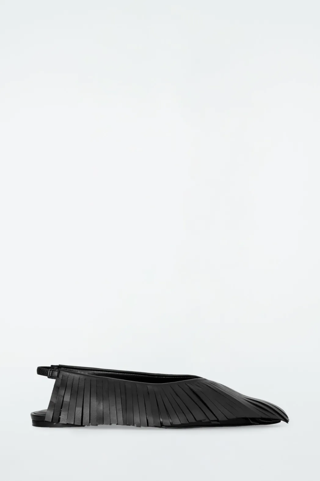 Sale COS TASSELED LEATHER SLINGBACK BALLET FLATS BLACK