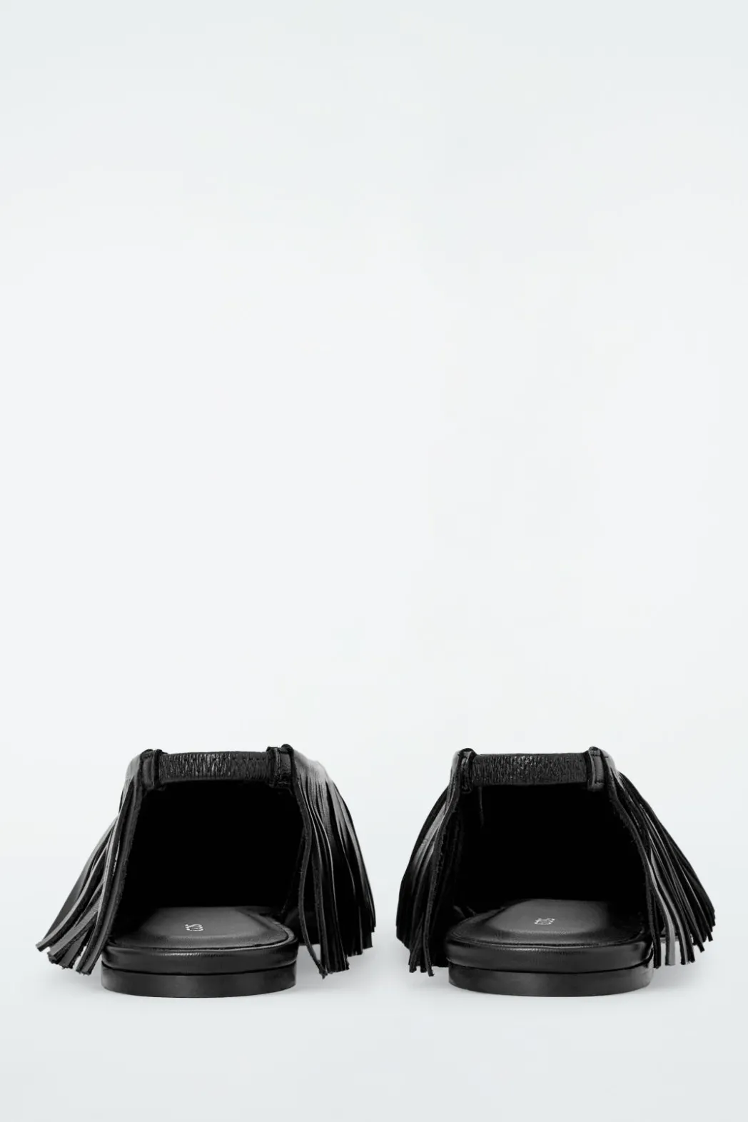 Sale COS TASSELED LEATHER SLINGBACK BALLET FLATS BLACK