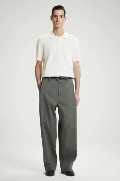 Outlet COS TEXTURED KNITTED POLO SHIRT WHITE