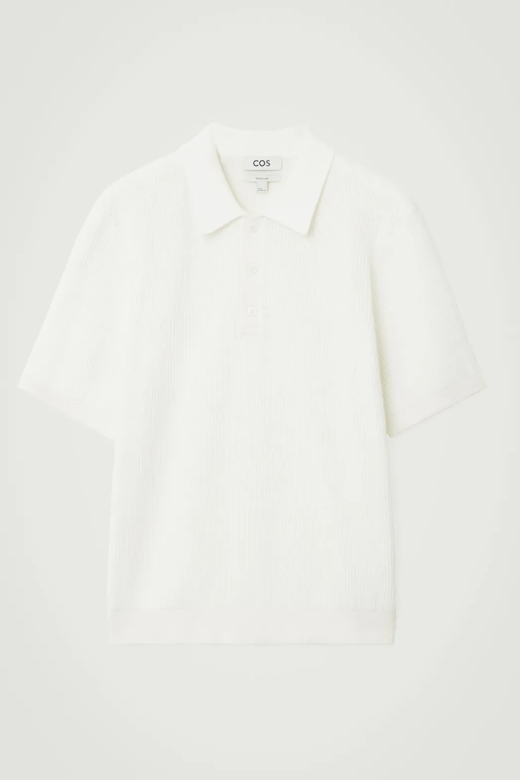 Outlet COS TEXTURED KNITTED POLO SHIRT WHITE