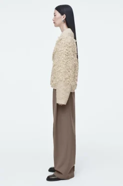 New COS TEXTURED LOOP-KNIT WOOL JUMPER ECRU