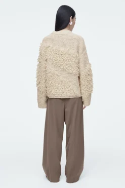 New COS TEXTURED LOOP-KNIT WOOL JUMPER ECRU