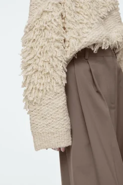 New COS TEXTURED LOOP-KNIT WOOL JUMPER ECRU