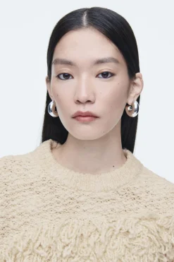 New COS TEXTURED LOOP-KNIT WOOL JUMPER ECRU