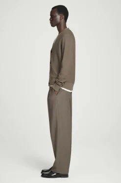 Online COS TEXTURED MERINO WOOL CARDIGAN MOLE