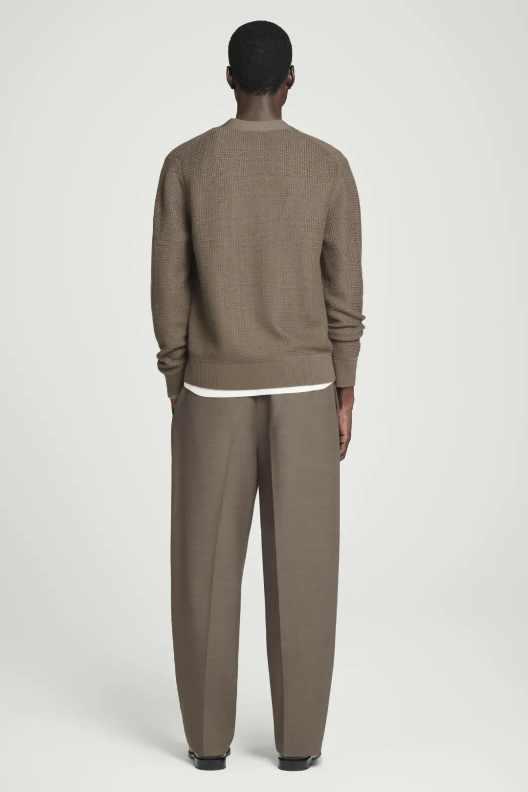 Online COS TEXTURED MERINO WOOL CARDIGAN MOLE