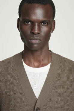 Online COS TEXTURED MERINO WOOL CARDIGAN MOLE