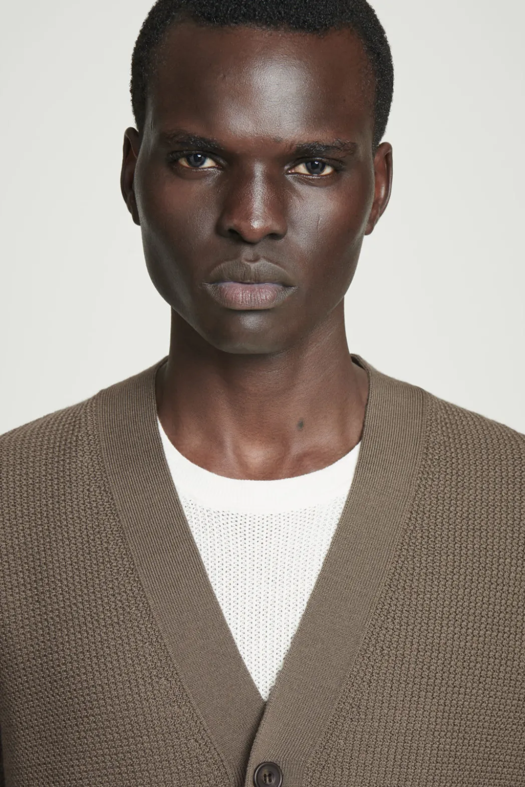 Online COS TEXTURED MERINO WOOL CARDIGAN MOLE