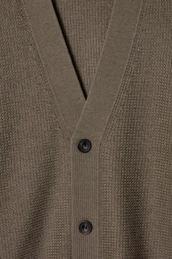 Online COS TEXTURED MERINO WOOL CARDIGAN MOLE