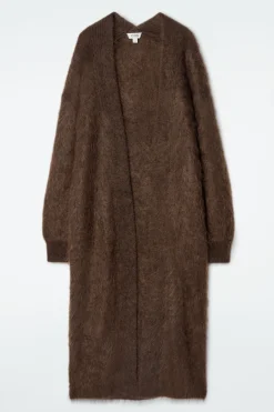 Hot COS TEXTURED MOHAIR-BLEND MAXI CARDIGAN DARK BROWN