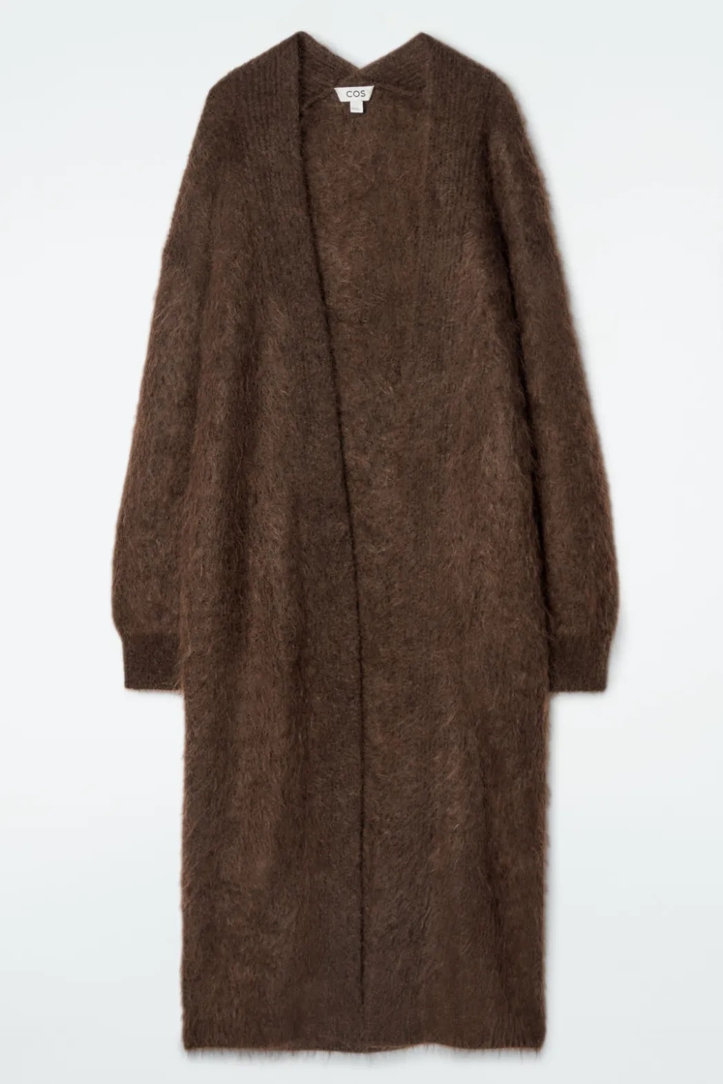 Hot COS TEXTURED MOHAIR-BLEND MAXI CARDIGAN DARK BROWN