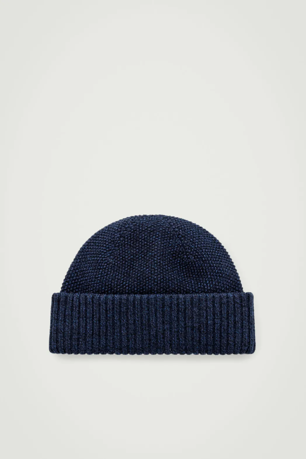 COS TEXTURED WOOL BEANIE NAVY