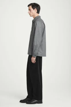 Discount COS TEXTURED WOOL-BLEND OVERSHIRT GRAY