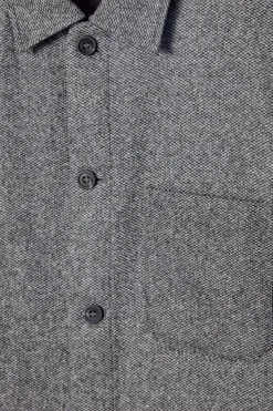 Discount COS TEXTURED WOOL-BLEND OVERSHIRT GRAY