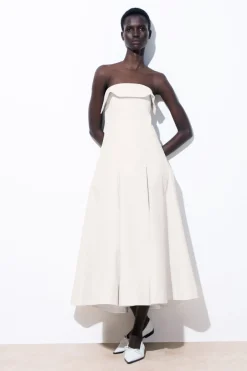 COS THE A-LINE BUSTIER DRESS IVORY