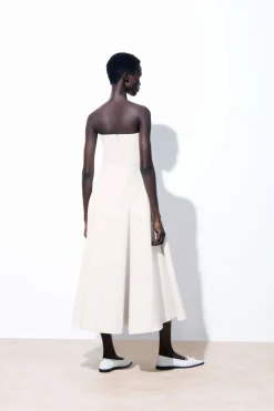 COS THE A-LINE BUSTIER DRESS IVORY