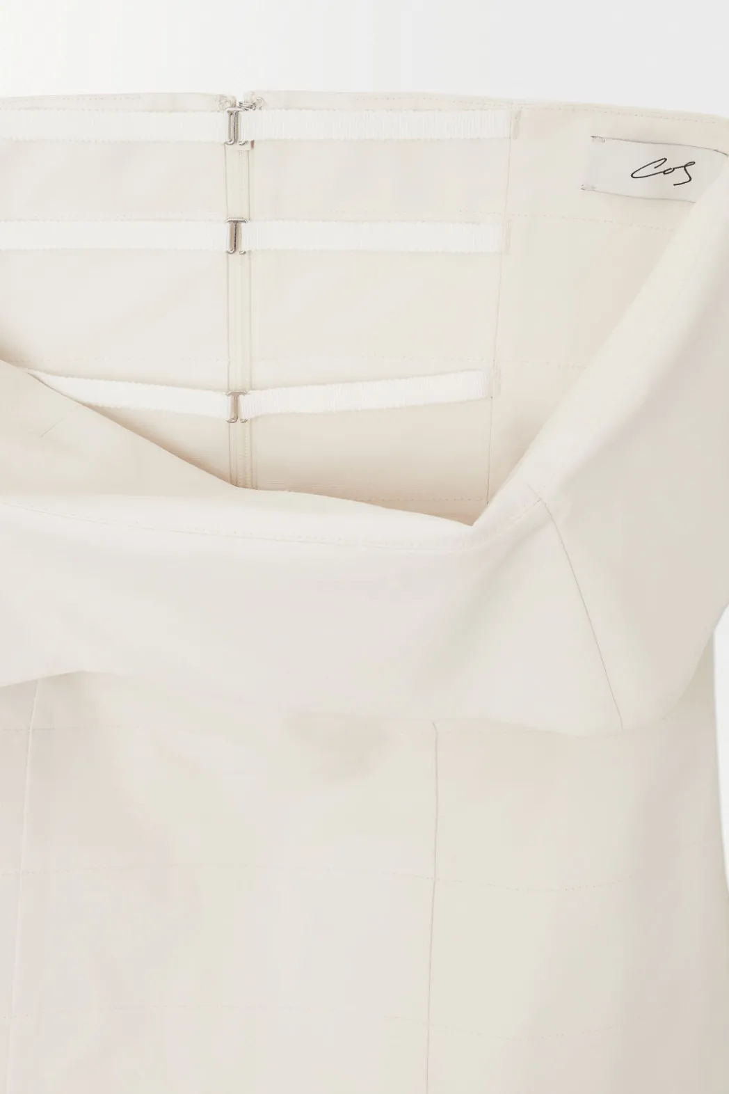 COS THE A-LINE BUSTIER DRESS IVORY