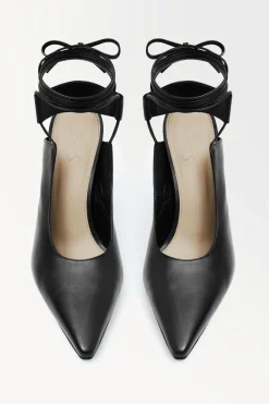 Discount COS THE ANGLED LACE-UP PUMPS BLACK