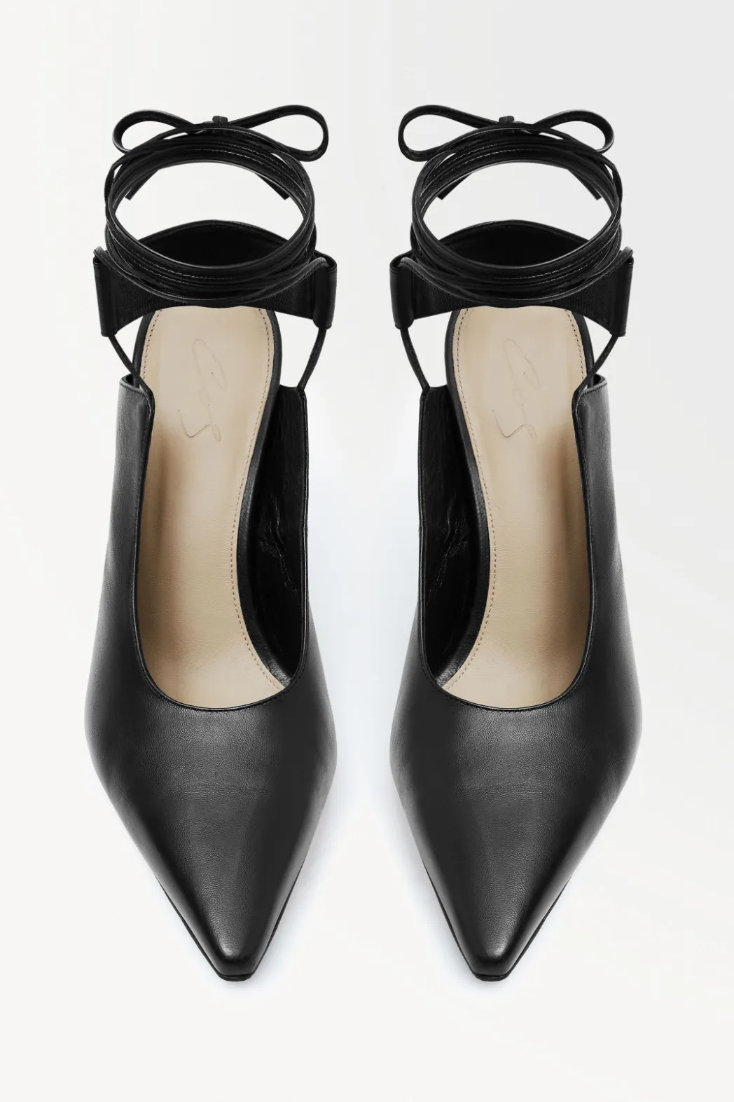 Discount COS THE ANGLED LACE-UP PUMPS BLACK
