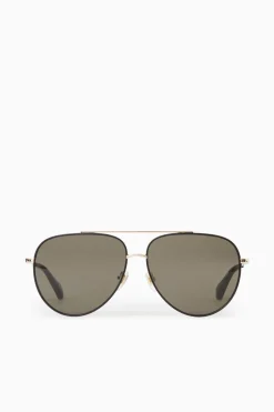 Discount COS THE AVIATOR METAL SUNGLASSES GOLD / BLACK