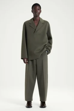 COS THE BARREL-LEG PANTS MOSS