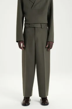 COS THE BARREL-LEG PANTS MOSS