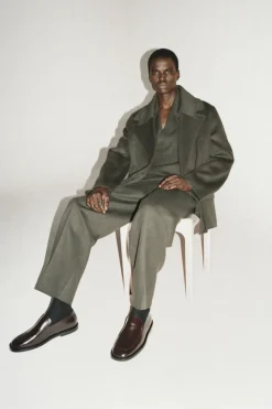 COS THE BARREL-LEG PANTS MOSS