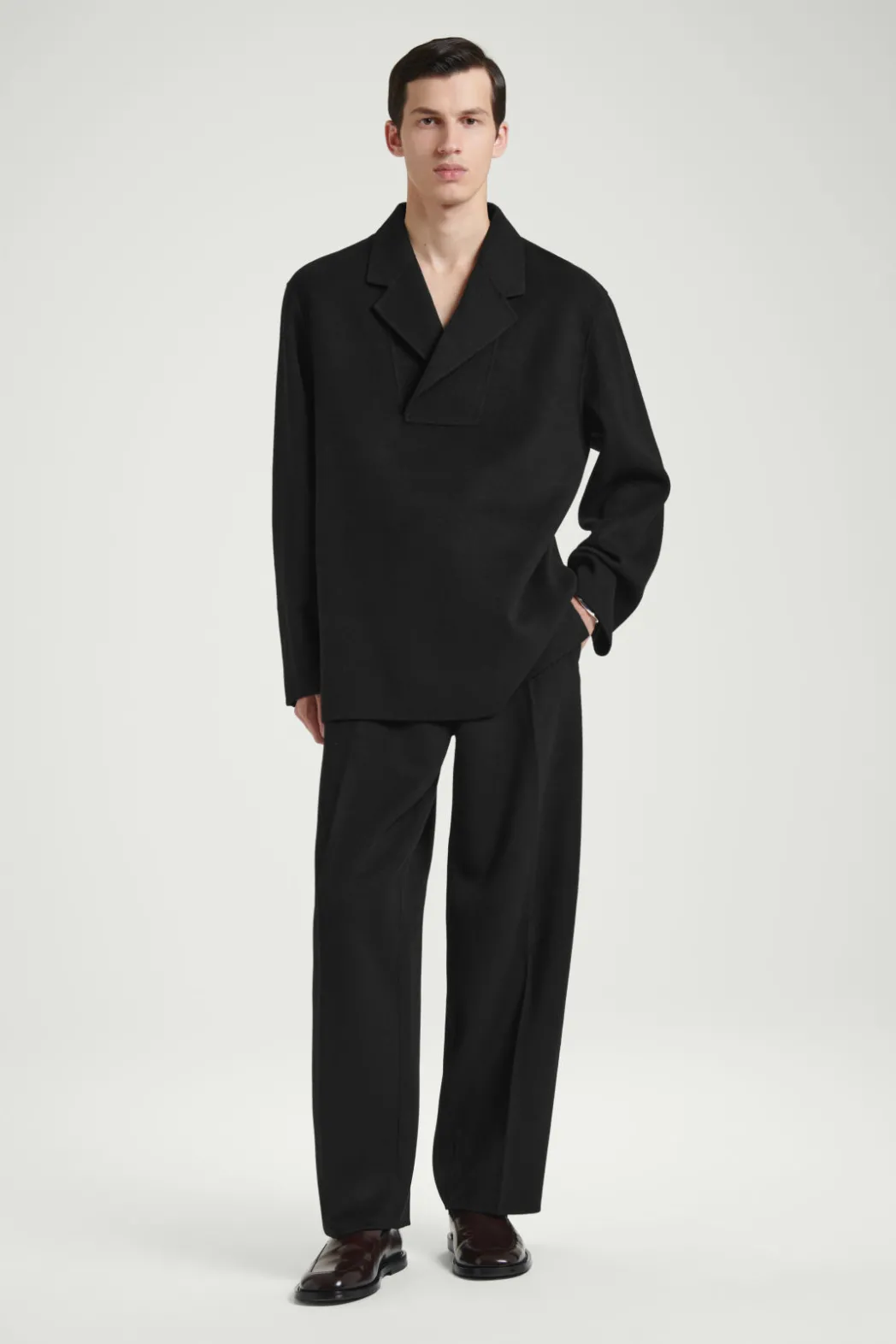 Clearance COS THE BARREL-LEG PANTS CARBON