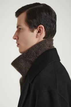 Best COS THE BRUSHED-CASHMERE FUNNEL NECK WARMER CHOCOLATE
