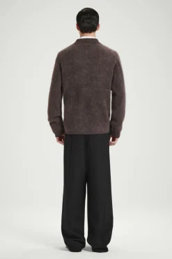 Discount COS THE BRUSHED-CASHMERE POLO SHIRT CHOCOLATE