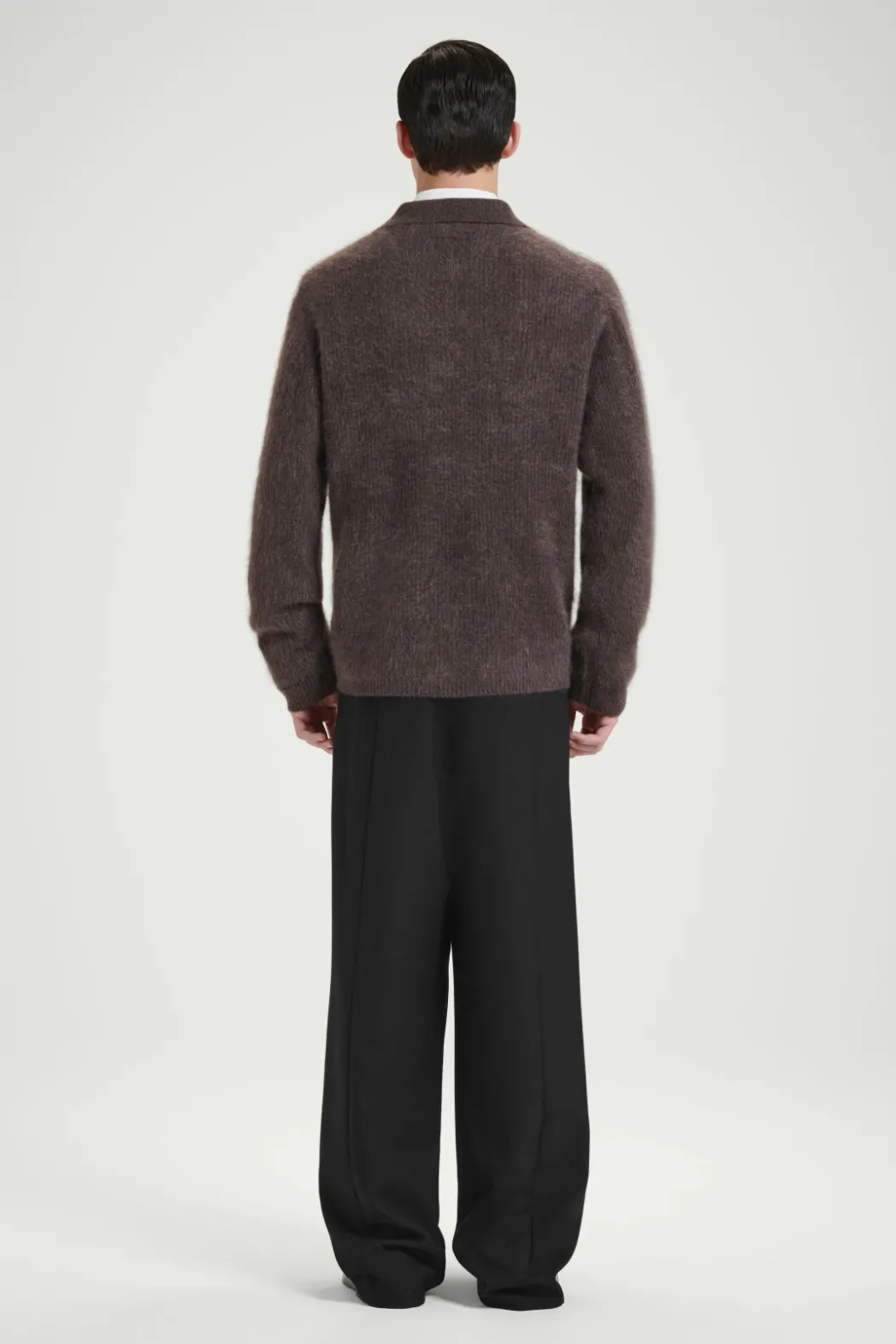 Discount COS THE BRUSHED-CASHMERE POLO SHIRT CHOCOLATE