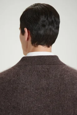 Discount COS THE BRUSHED-CASHMERE POLO SHIRT CHOCOLATE