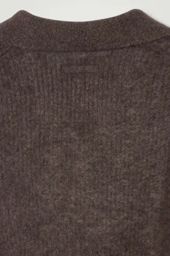 Discount COS THE BRUSHED-CASHMERE POLO SHIRT CHOCOLATE