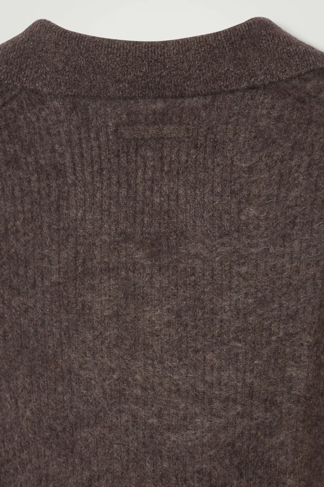 Discount COS THE BRUSHED-CASHMERE POLO SHIRT CHOCOLATE
