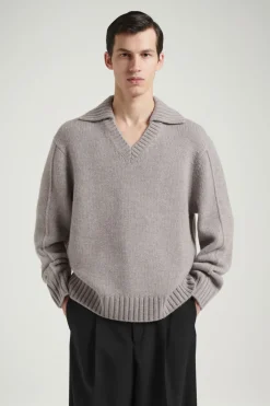 Outlet COS THE CASHMERE POLO SWEATER SAND